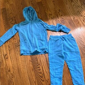 All in motion blue girls jacket and joggers size large (10/12) EUC
